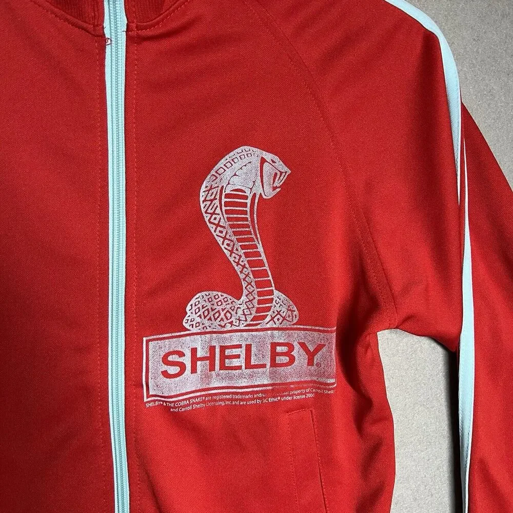 BC Ethic‎ 68 Caroll Shelby Cobra Track Jacket SMALL Red Full Zip Racing Mustang